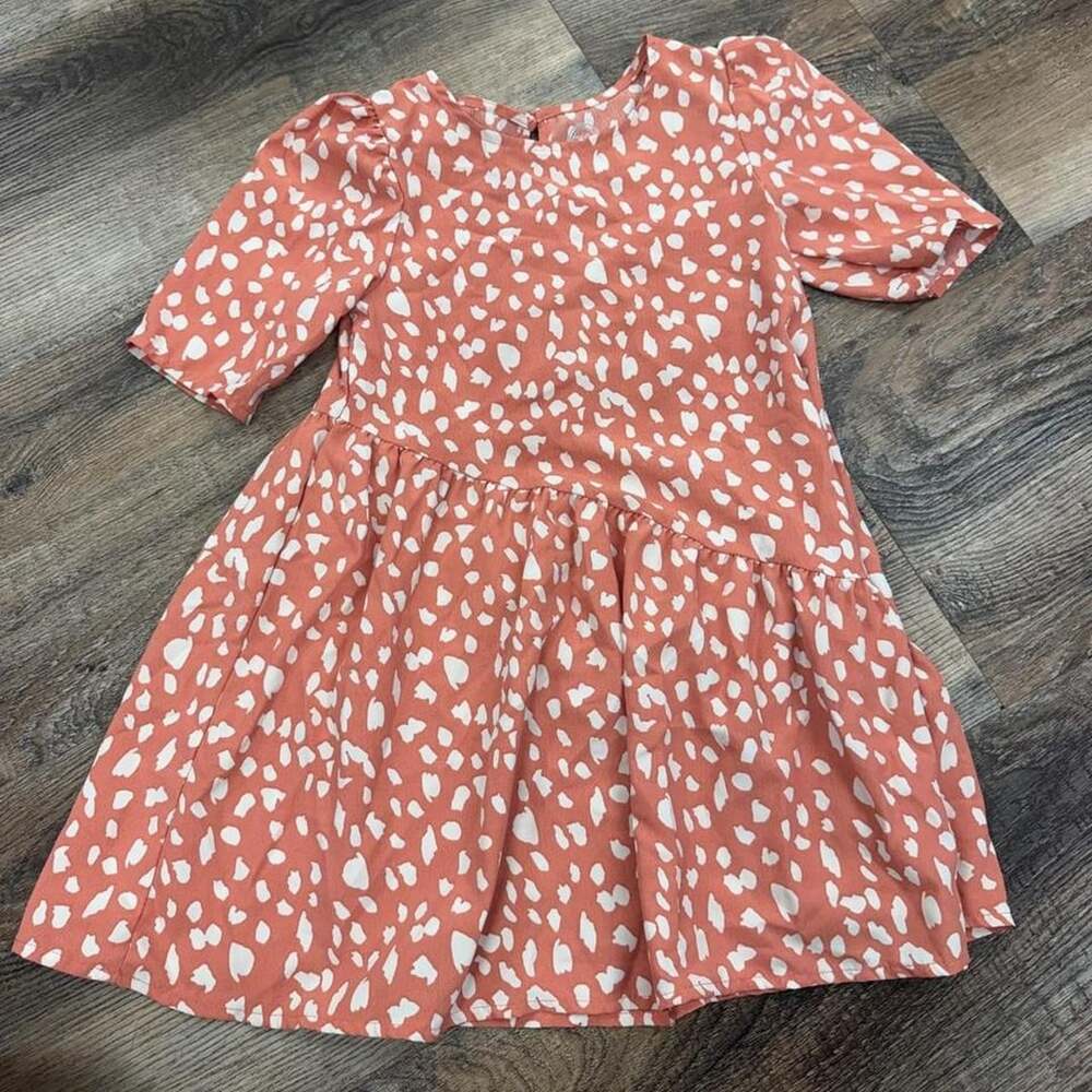 Wonder Nation Speckled Dress Size XS (4-5) Coral White